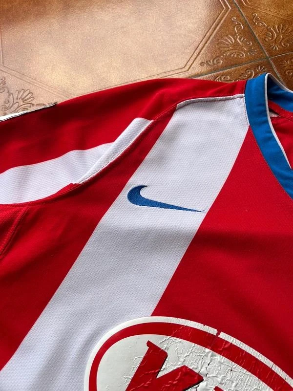 Vintage 2007-08 Nike Atlético Madrid red white home soccer jersey Size S – photo 3